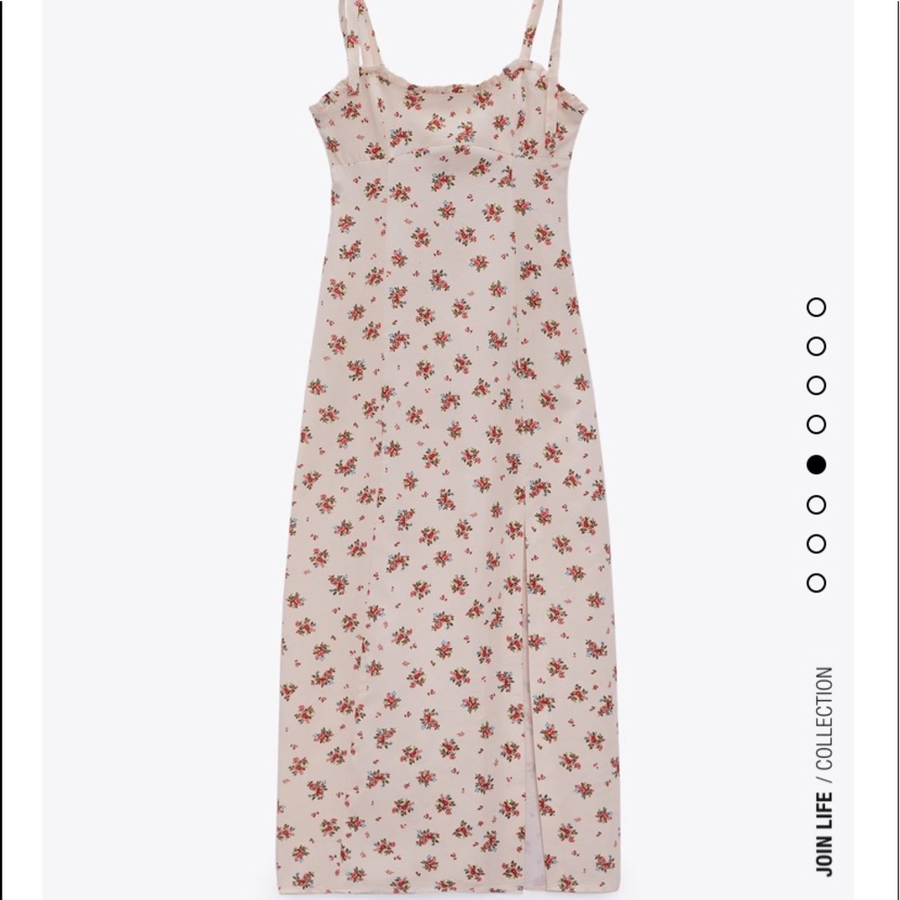 Zara linen blend floral dress